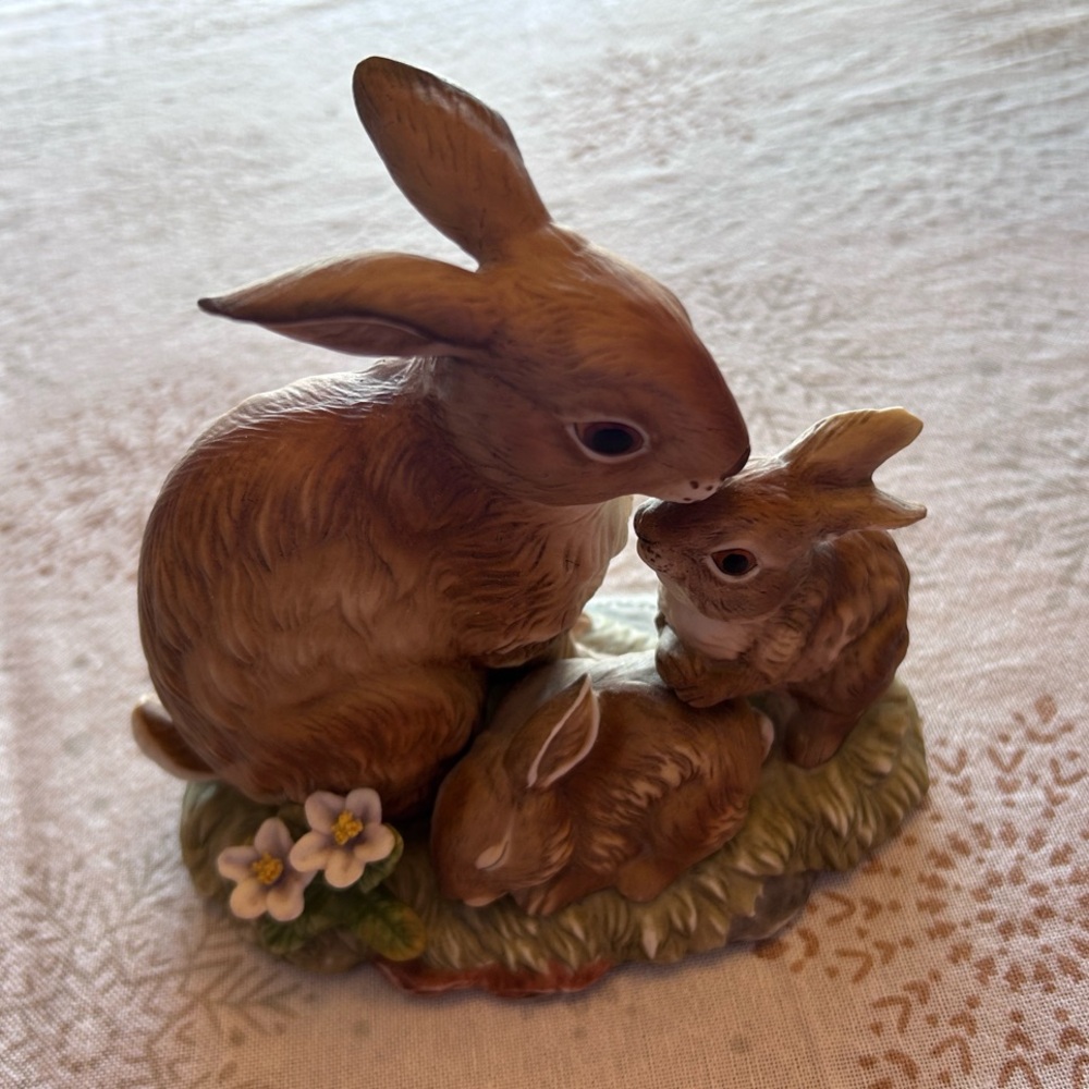 Charming Brown Bunny Blessings Figurine by Homco